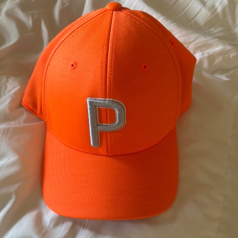 Orange Baseball Cap with Silver 'P'